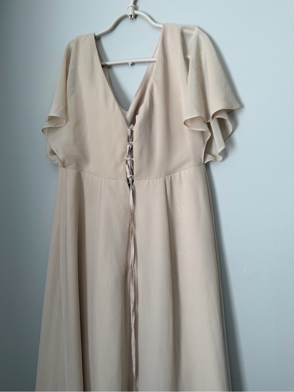 Revelry Soft Cream Chiffon Maxi Dress